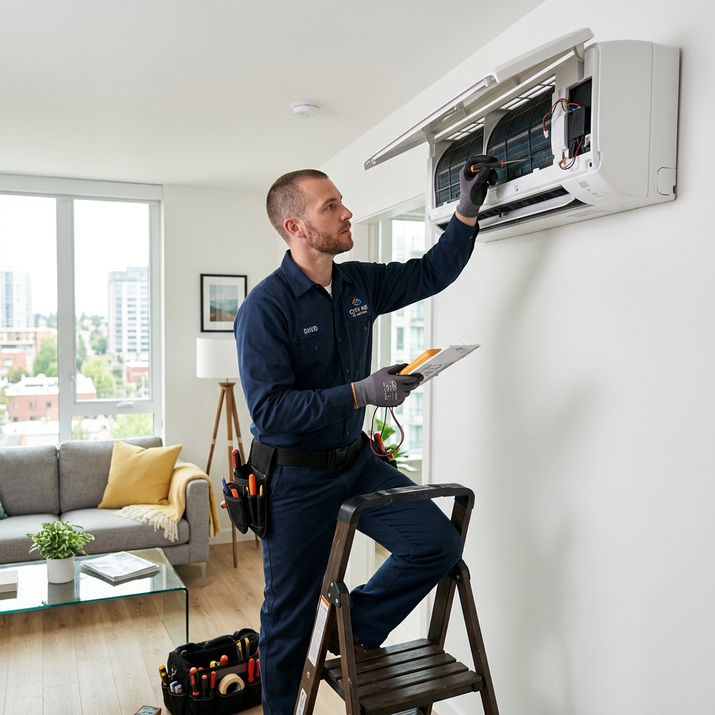 AC Technician at work